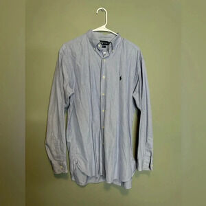 Ralph Lauren‎ Men’s MCMEEL Button Up Dress Shirt Medium Blue Stripe